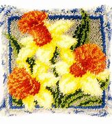 Vervaco Daffodils Cushion Latch Hook Kit #PN-0149783 16" x 16"